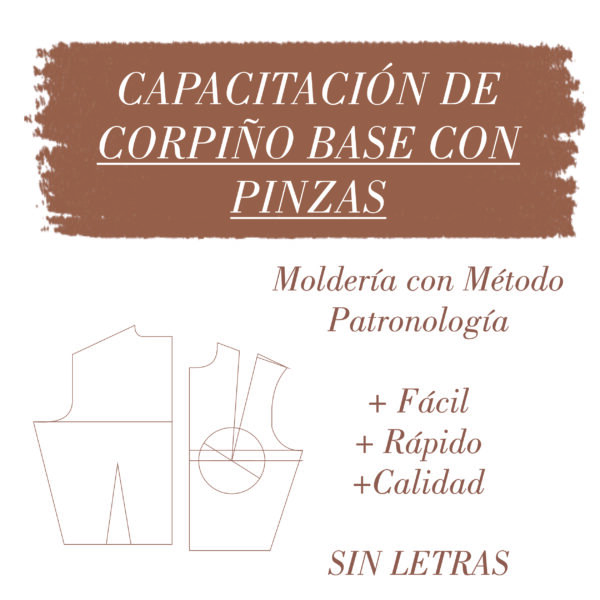 Moldería de CORPIÑO BASE CON PINZAS